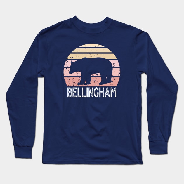 Bellingham Washington Retro Bear Long Sleeve T-Shirt by esskay1000
